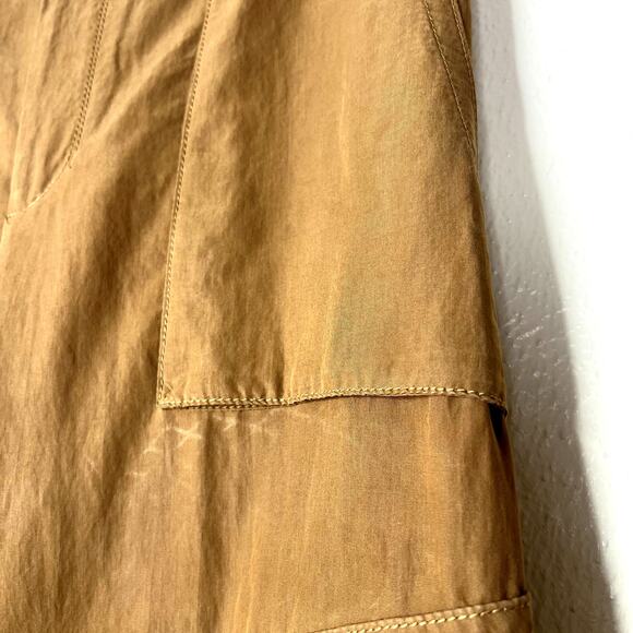 Vince Mid Rise Fluid Cargo Trouser Pants Nile Tan Women's 6 Wide Leg Pockets - Picture 3 of 8